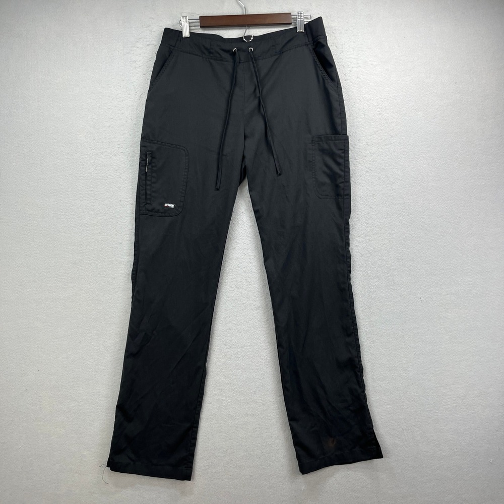 Greys Anatomy Scrub Pants Women M Tall Black Cargo Professional Workwear Medical